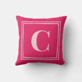 Preppy Pink Monogram Dorm Room Pillow – Classic クッション (裏面)