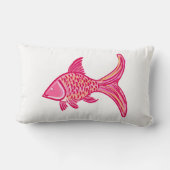 Preppy Pink Orange Fish ランバークッション (裏面)