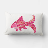 Preppy Pink Orange Fish ランバークッション (正面)