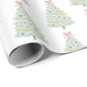 Preppy Pink Pastel Christmas Tree  ラッピングペーパー (ロールコーナー)