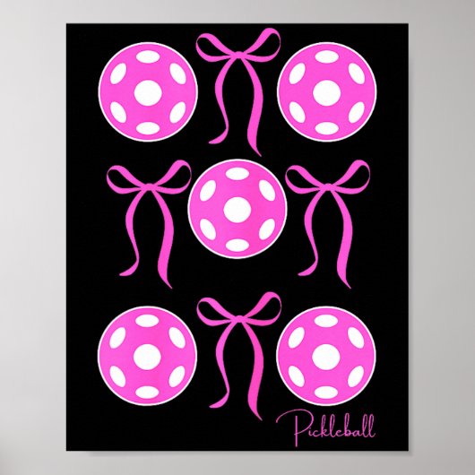 Preppy pink pickleball shirt girls love playing ポスター (正面)