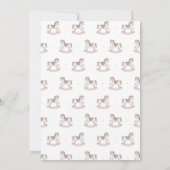 Preppy Pink Rocking Horse Baby Shower  招待状 (裏面)