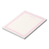 Preppy Pink Scallop Personalized Whimsical Border ノートパッド (回転)