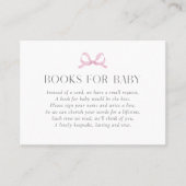 Preppy Pink Striped Bow "Books for Baby" Girl Card 名刺 (正面)