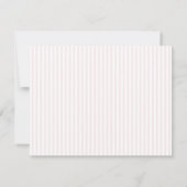 Preppy Pink Striped Personalized Note Card 案内状 (裏面)
