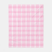 Preppy Pink Traditional Checkered Pattern フリースブランケット (正面)
