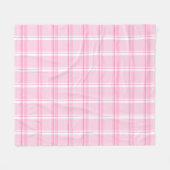 Preppy Pink Traditional Checkered Pattern フリースブランケット (正面(横))