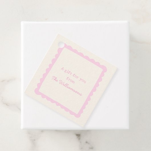 Preppy Pink Whimsical Border Custom Gift From フェイバータグ (インサイチュ)