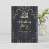 Preppy Plaid Christmas Party Invitation 招待状 (スタンド正面)