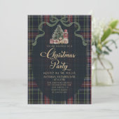 Preppy Plaid Christmas Party Invitation 招待状 (スタンド正面)