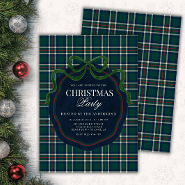 Preppy Plaid Christmas Party Old Money  招待状
