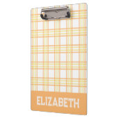 Preppy Plaid Orange Yellow Varsity Font School クリップボード (左)