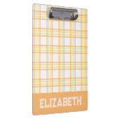 Preppy Plaid Orange Yellow Varsity Font School クリップボード (右)