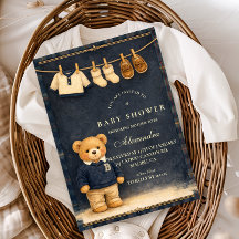Preppy Plaid Teddy Bear Baby Shower
