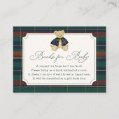 Preppy Plaid Teddy Bear Book Request エンクロージャーカード (正面)