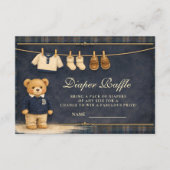 Preppy Plaid Teddy Bear Diapper Raffle エンクロージャーカード (正面)