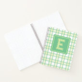Preppy Plaid Varsity Monogram Green Lime ノートブック (内部)