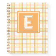 Preppy Plaid Varsity Monogram Orange Yellow