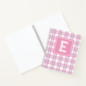 Preppy Plaid Varsity Monogram Pink Purple ノートブック (内部)