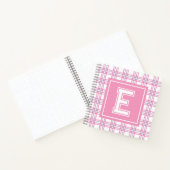 Preppy Plaid Varsity Monogram Pink Purple Square ノートブック (内部)