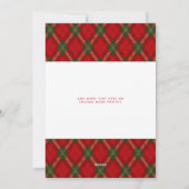 Preppy Plaid Vintage Christmas Photo シーズンカード (裏面)