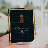 Preppy Polo Teddy Bear Baby Shower Treat Sign