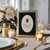 Preppy Polo Teddy Bear Baby Shower Treat Sign