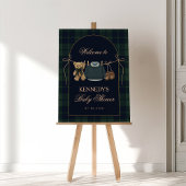 Preppy Polo Teddy Bear Baby Shower Welcome Sign ポスター