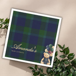 Preppy Polo Teddy Bear Classic Girl Baby Shower スタンダードカクテルナプキン