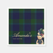 Preppy Polo Teddy Bear Classic Girl Baby Shower スタンダードカクテルナプキン (正面)