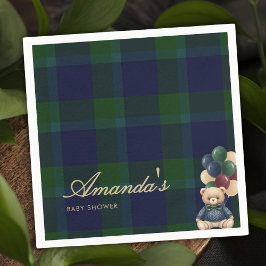 Preppy Polo Teddy Bear Classic Luxury Baby Shower スタンダードカクテルナプキン