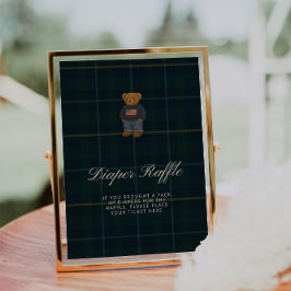 Preppy Polo Teddy Bear Diaper Raffle Sign