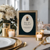 Preppy Polo Teddy Bear Guess the Baby Food Sign