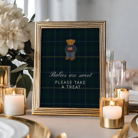 Preppy Polo Teddy Bear How Big Is Mummy Belly Sign