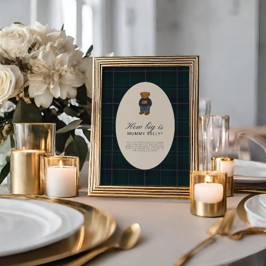 Preppy Polo Teddy Bear How Big Is Mummy Belly Sign