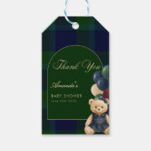 Preppy Polo Teddy Bear Luxury Girl Baby Shower ギフトタグ (正面)