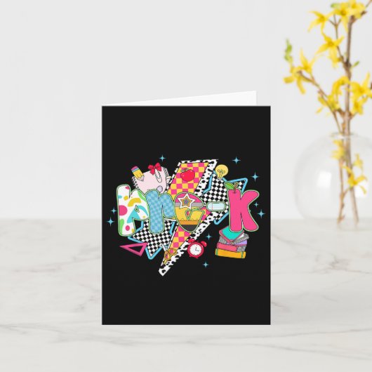 Preppy Pre-k Dream Team Preschool Back To School T カード (黄色い花)