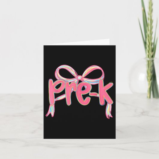 Preppy Preschool Coquette Bow Back To School Teach カード (正面)