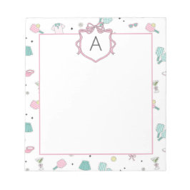Preppy Prink Pickleball Monogram Notepad ノートパッド