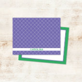 Preppy Purple & Bright Green Pattern Girly ノートカード