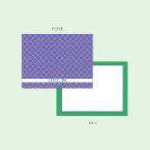 Preppy Purple & Bright Green Pattern Girly ノートカード