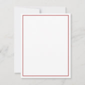 Preppy Red and White Hearts Bow Personalized ノートカード (裏面)