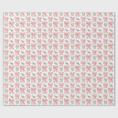 Preppy Red Bow & Holly Christmas Wrapping Paper ラッピングペーパー (フラット)