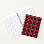Preppy Red Grid Check Design ノートブック (内部)