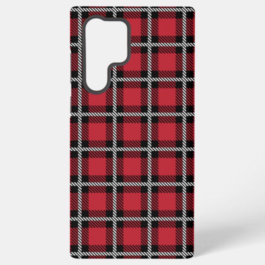 Preppy Red Grid Check Design Samsung Galaxyケース (裏面)
