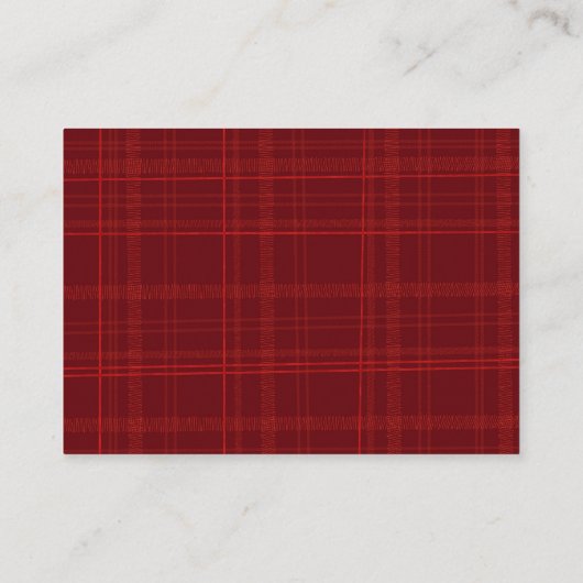 Preppy Red Plaid Teddy Bear Book Request エンクロージャーカード (裏面)