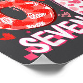 Preppy Retro Coquette Bow 6 7 Six Seven Love Valen ポスター (角)