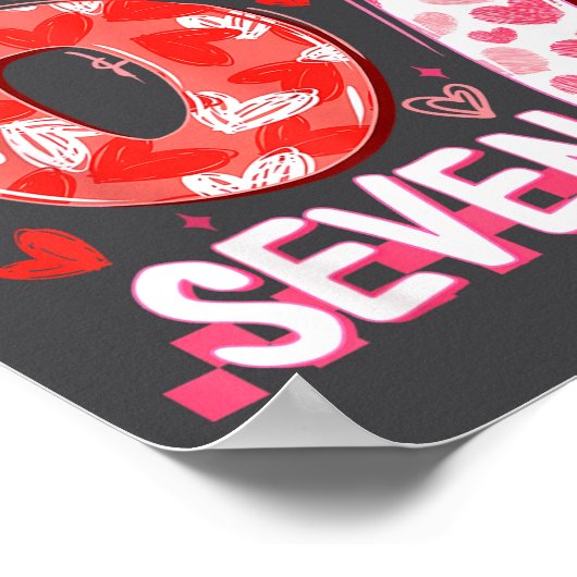 Preppy Retro Coquette Bow 6 7 Six Seven Love Valen ポスター (角)