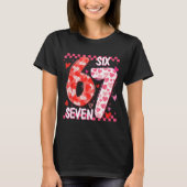 Preppy Retro Coquette Bow 6 7 Six Seven Love Valen Tシャツ (正面)