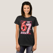 Preppy Retro Coquette Bow 6 7 Six Seven Love Valen Tシャツ (正面フル)